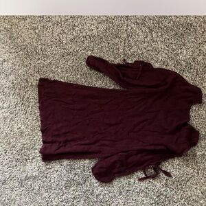 Elegant Burgundy Long Sleeve Dress